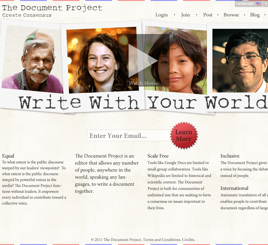 Screenshot of The Document Project.